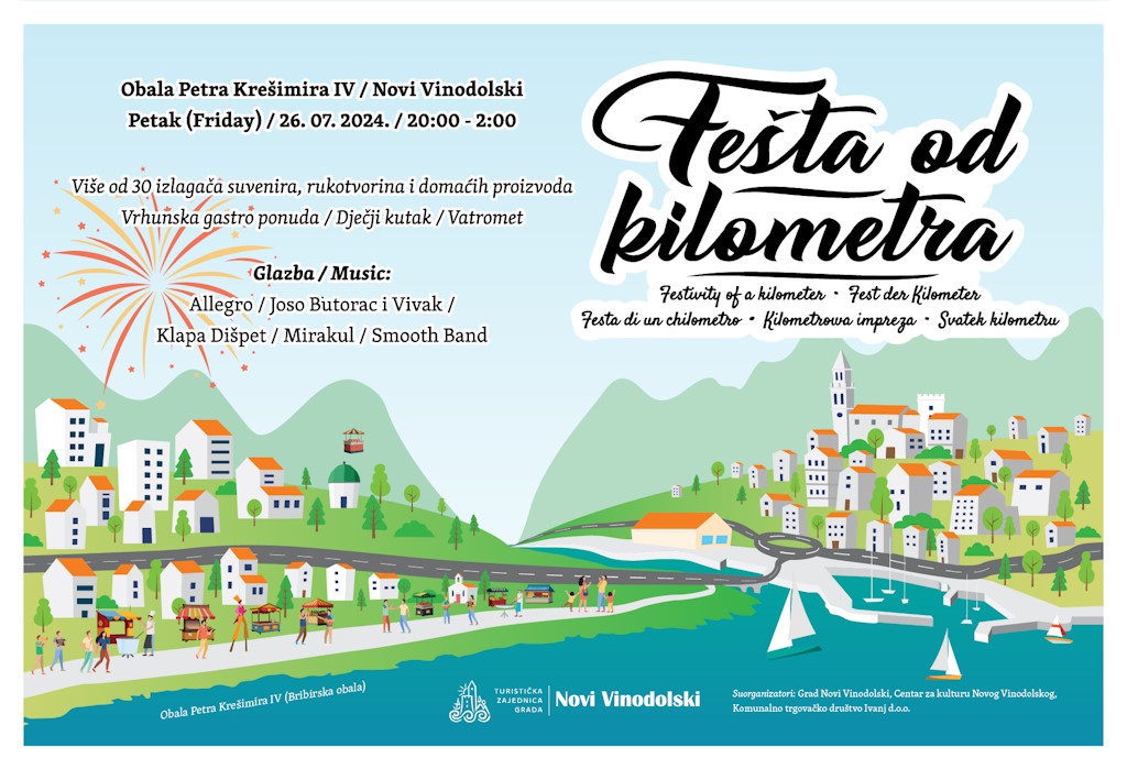 Das kilometerlange Festival bringt Spaß und Geselligkeit zurück nach Novi Vinodolski am 26. Juli 2024 auf der Promenade Obala Petra Krešimir IV